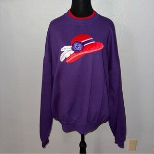 Vintage | Top Stitch Red Hat Sweatshirt | XL
